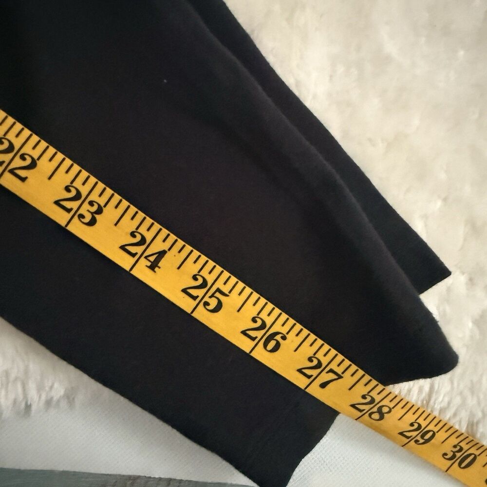 VS Pink Leggings M Black Cotton V Crossover Full Length Activewear Gym Casual - Picture 9 of 9
